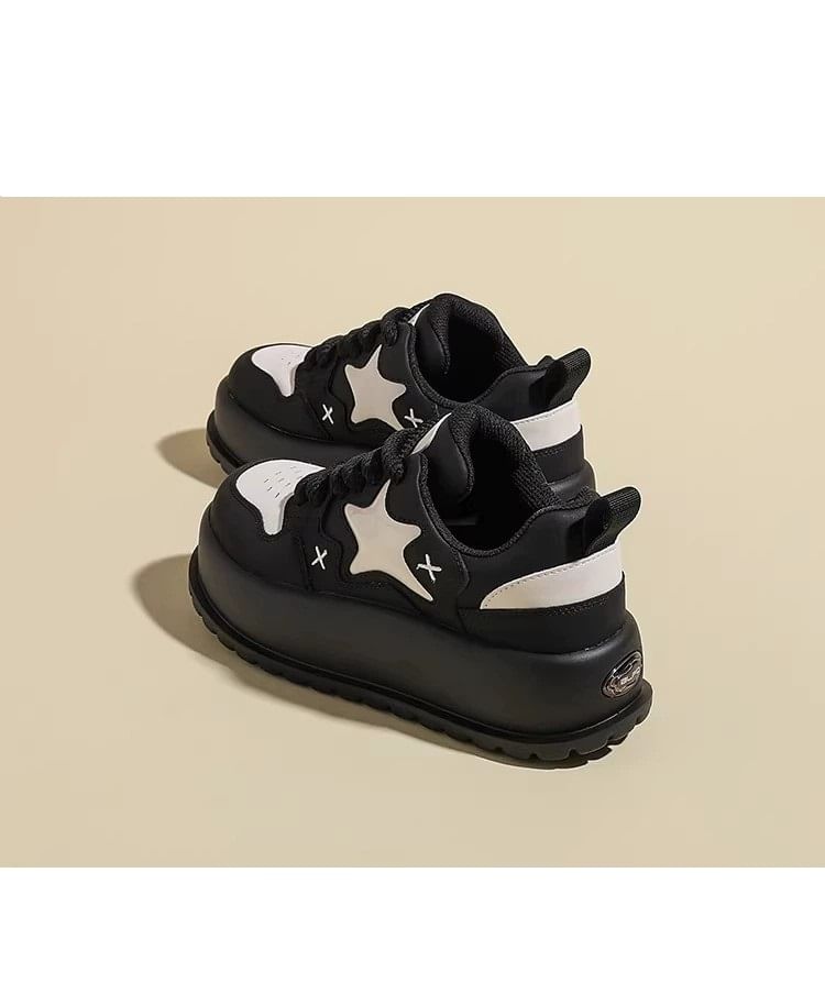 Platform Star Lace Up Sneakers