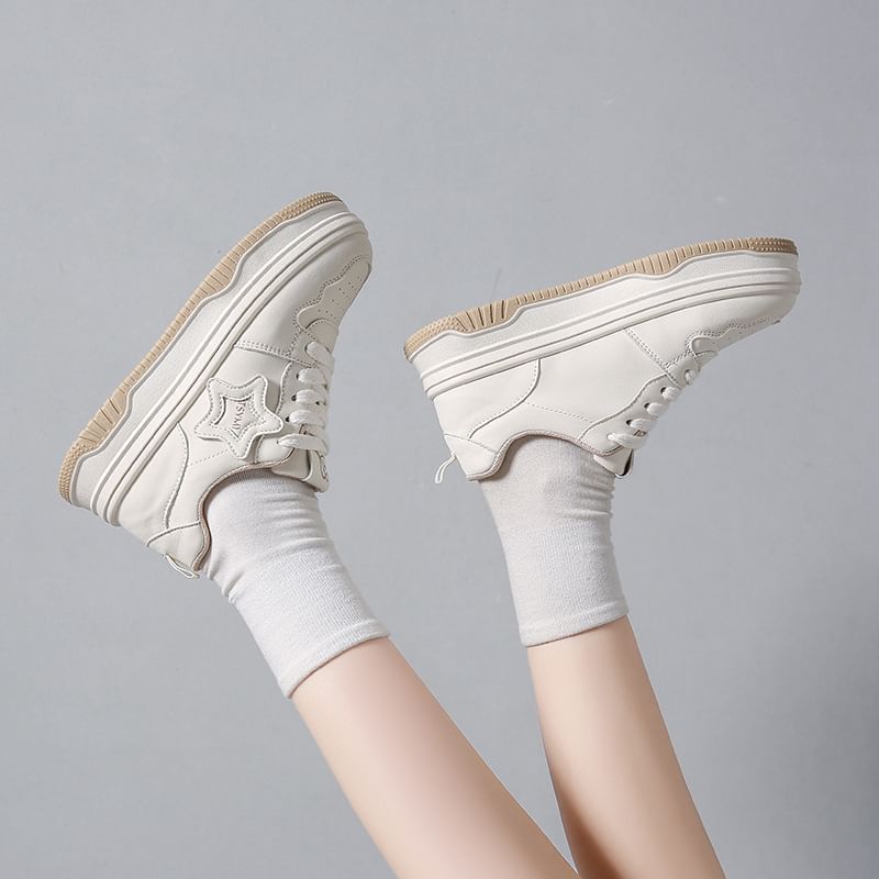 Star Applique Platform Sneakers