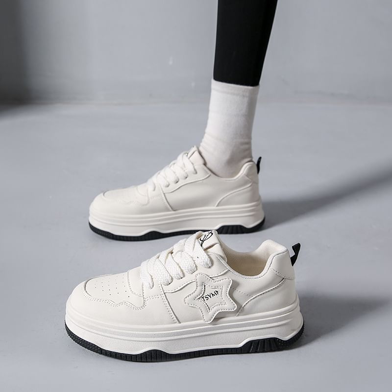 Star Applique Platform Sneakers