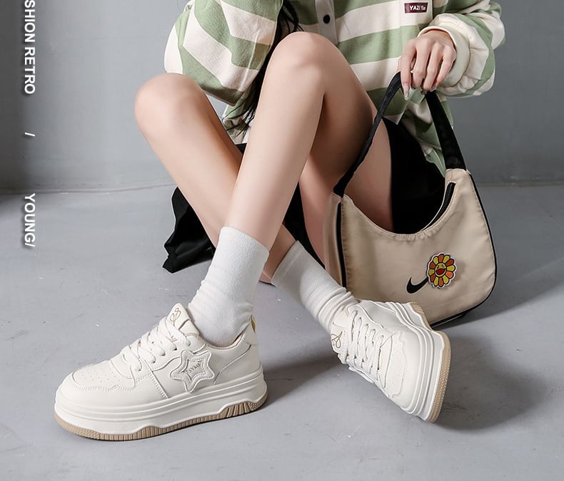 Star Applique Platform Sneakers