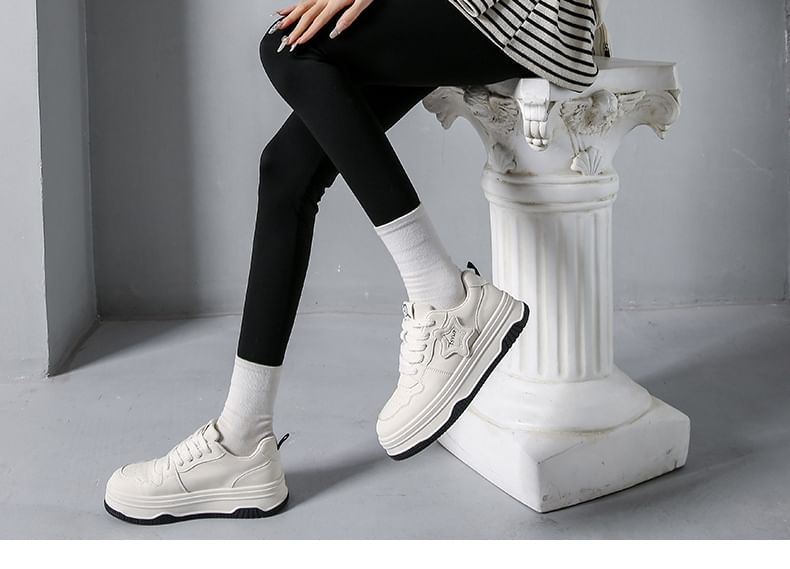 Star Applique Platform Sneakers