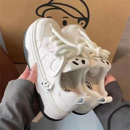 Plateau-Sneakers mit Kontrastbesatz