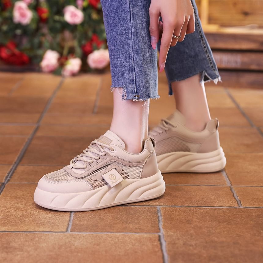 Label Applique Platform Sneakers