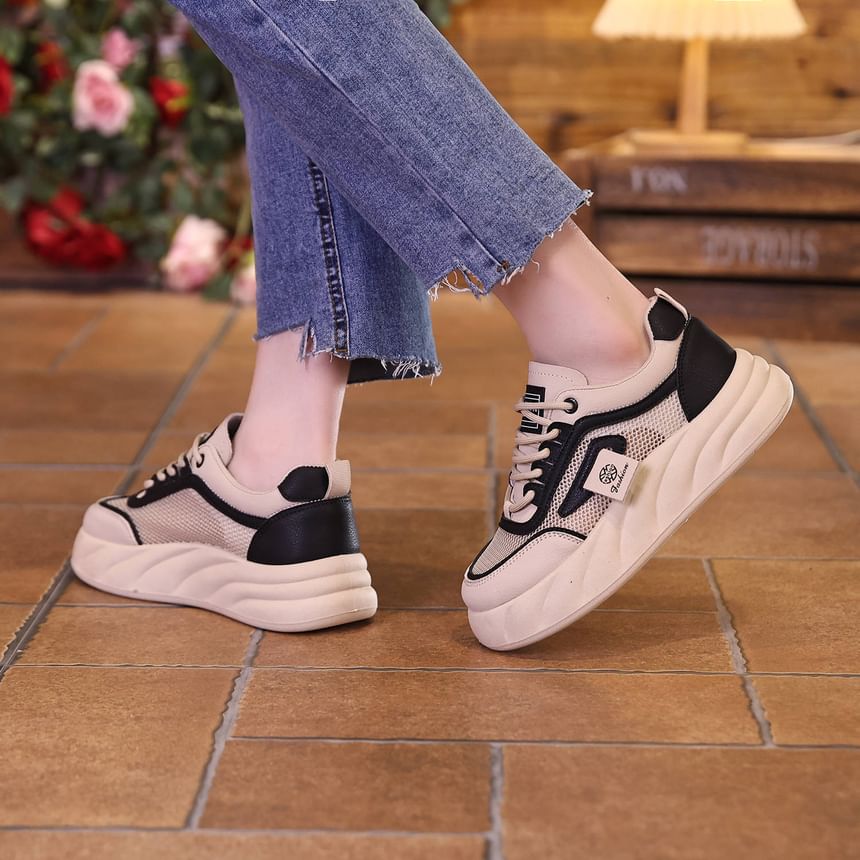 Label Applique Platform Sneakers