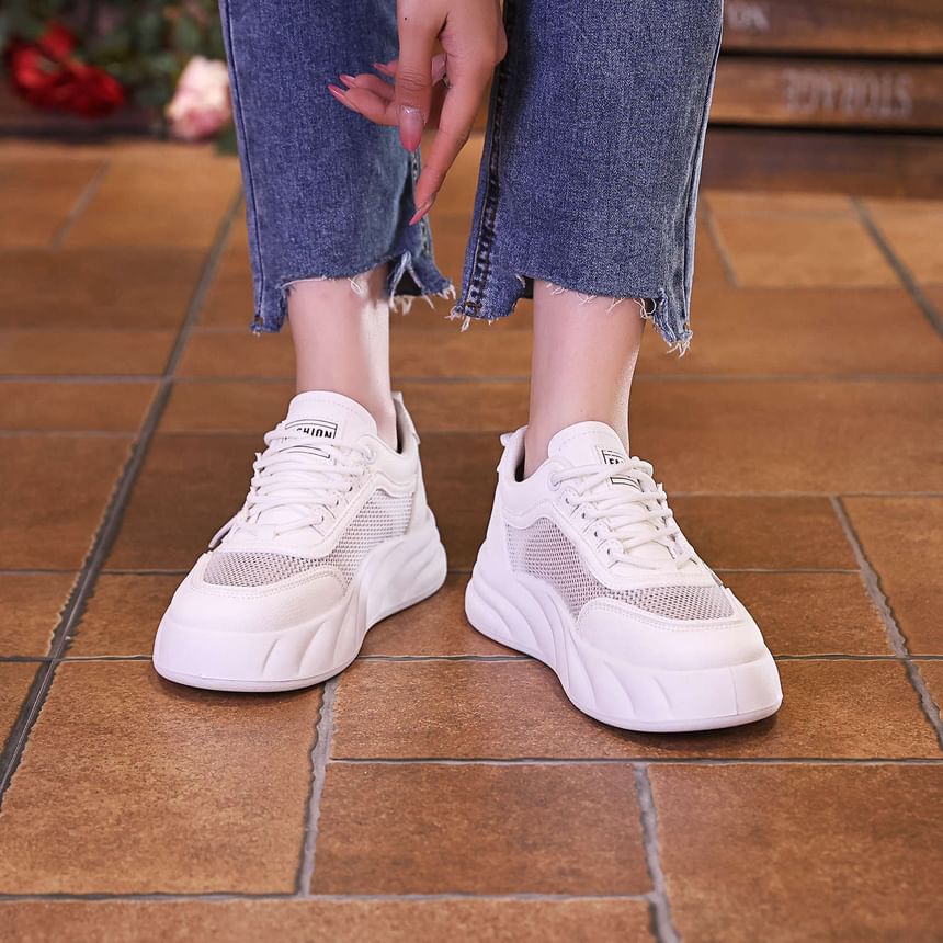 Label Applique Platform Sneakers