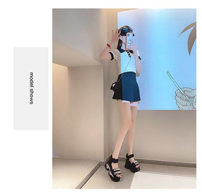 Rhinestone Wedge Sandals Platform