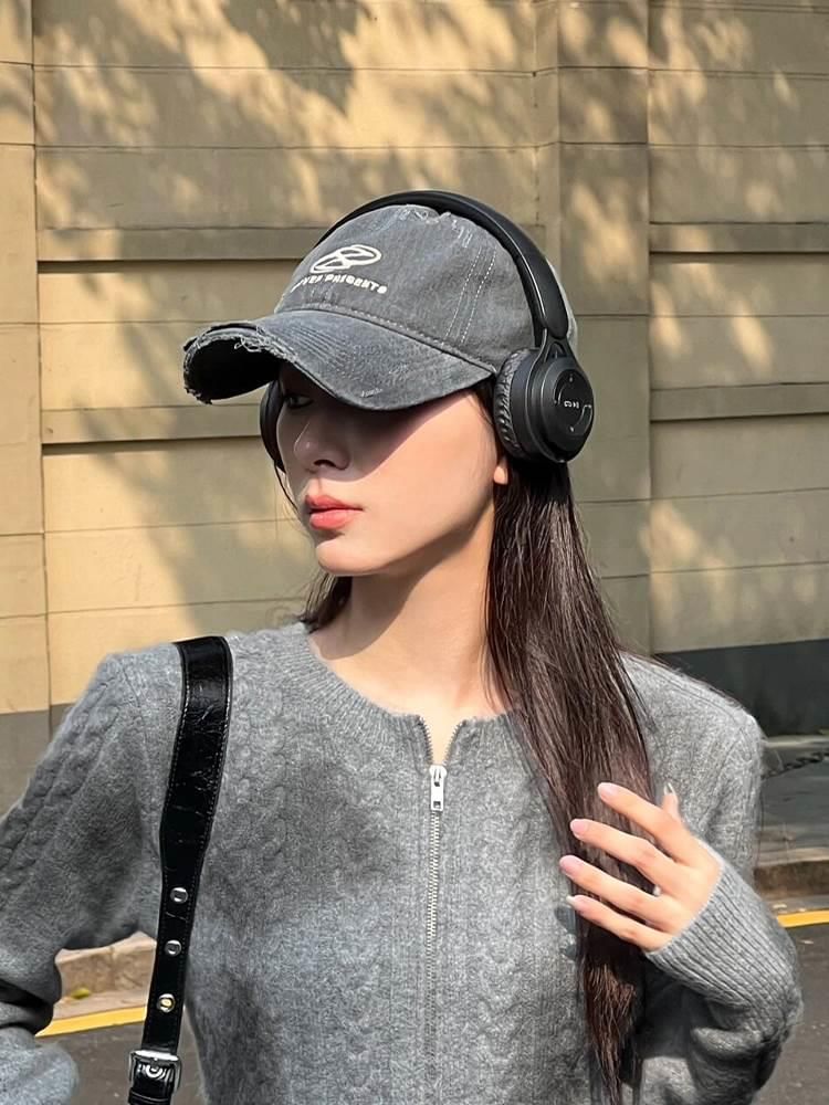 Embroidered Distressed Baseball Cap