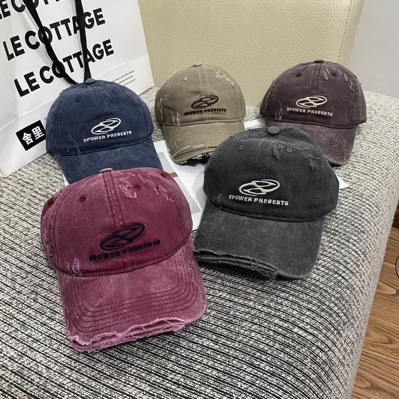 Embroidered Distressed Baseball Cap