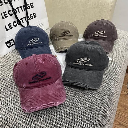 Embroidered Distressed Baseball Cap