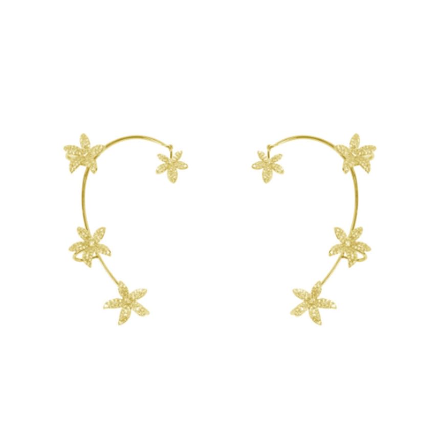 Rhinestone Floral Ear Cuff