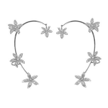 Rhinestone Floral Ear Cuff