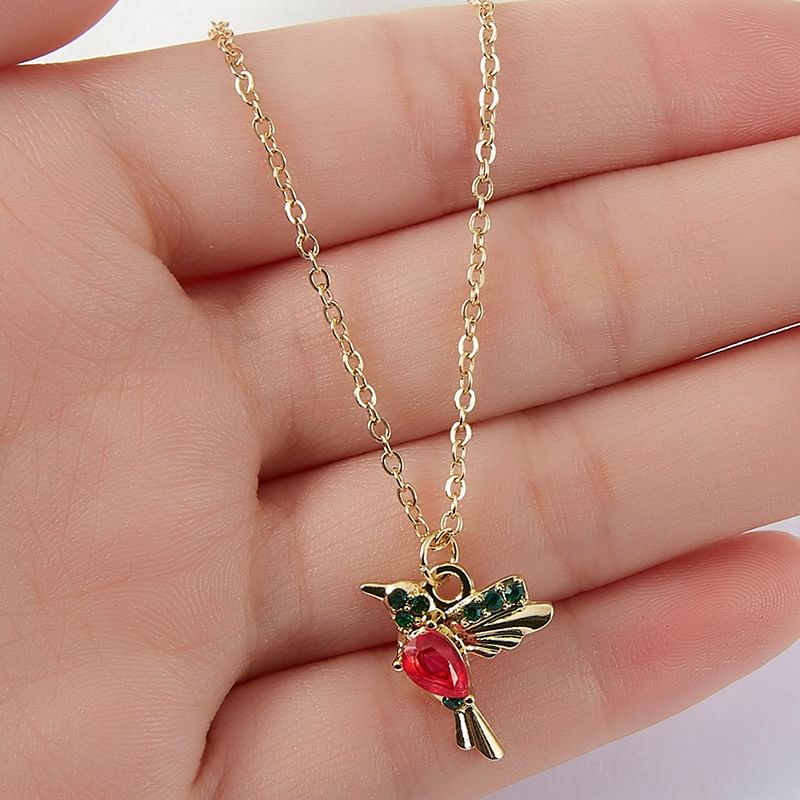 Rhinestone Bird Necklace