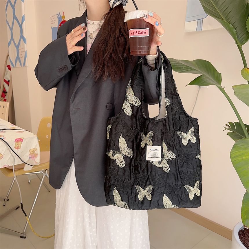 Butterfly Print Tote Bag / Shopping Bag / Pouch