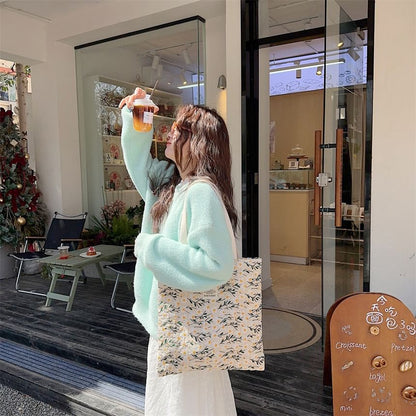 Floral Print Tote Bag