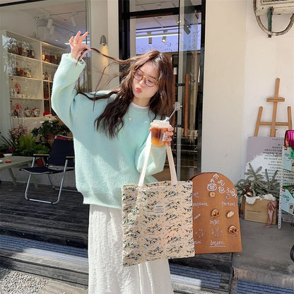 Floral Print Tote Bag