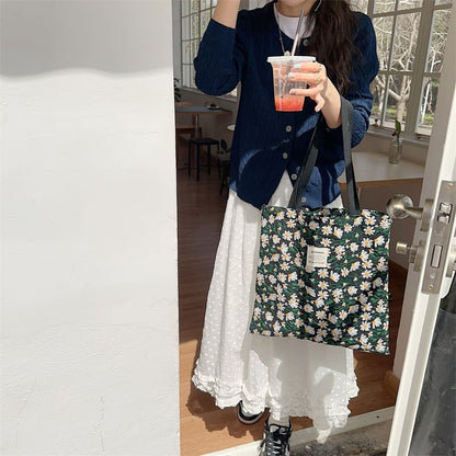 Floral Print Tote Bag