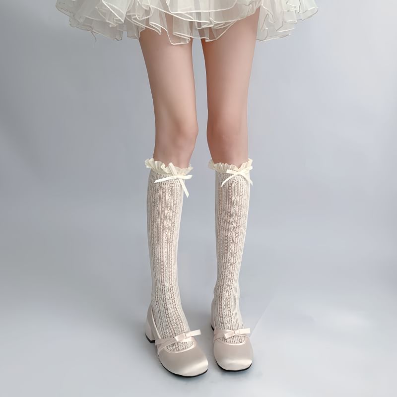 Bow Frill Trim Socks