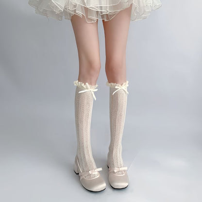 Bow Frill Trim Socks