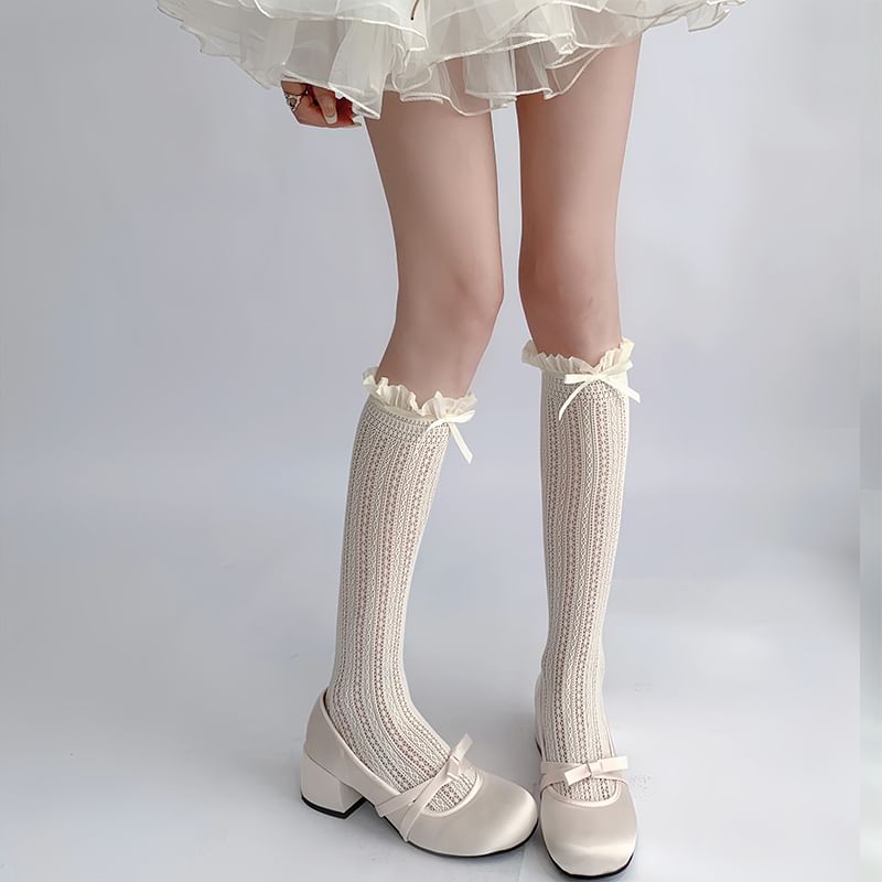 Bow Frill Trim Socks
