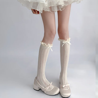 Bow Frill Trim Socks