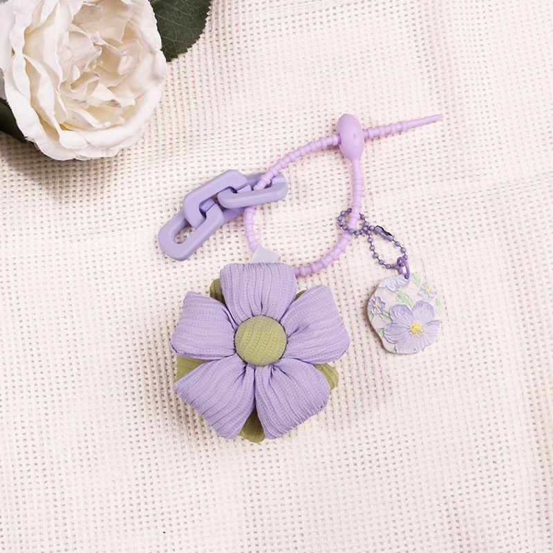 Floral Fabric Bag Charm Keyring (Various Designs)