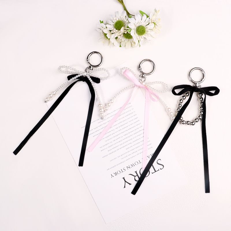 Ribbon Bag Charm Keyring (Various Designs)