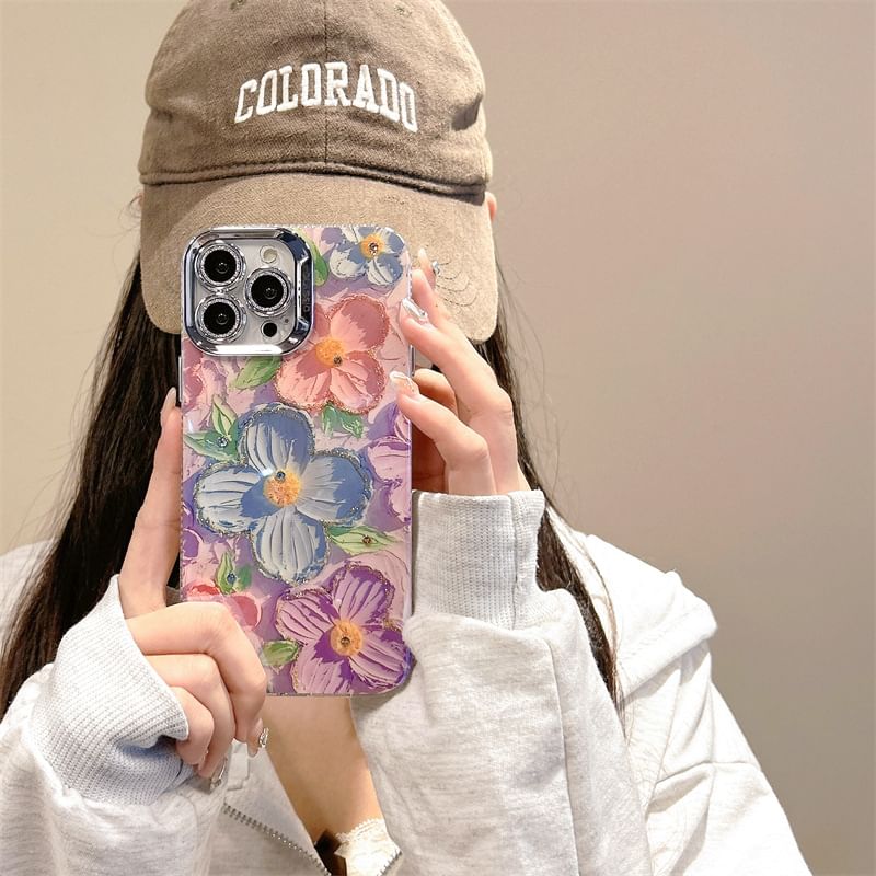 Floral Phone Case - iPhone 15 Pro Max / 15 Pro / 15 / 14 Pro Max / 14 Pro / 14 / 13 Pro Max / 13 Pro / 13 / 12 Pro Max / 12 Pro / 12 / 11