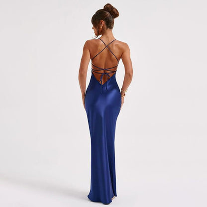 Spaghetti Strap Plain Mermaid Evening Dress