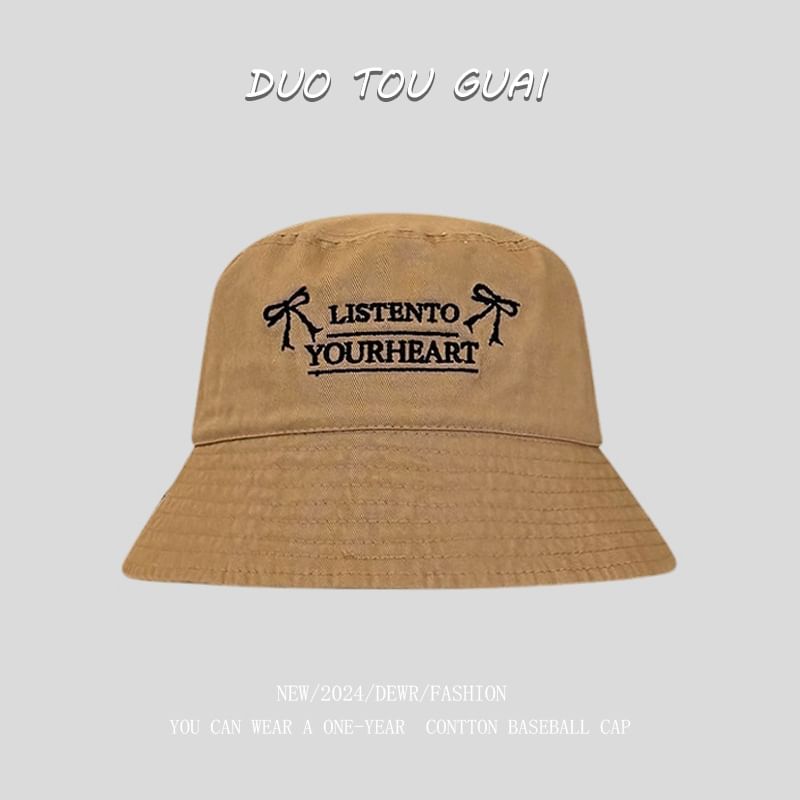 Hat Lettering Embroidered Bucket