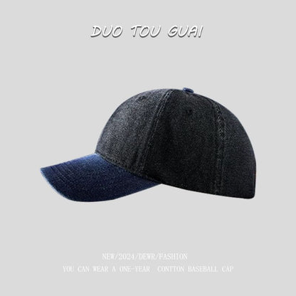 Two Washed Baseball Tone Cap Denim