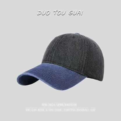 Two Washed Baseball Tone Cap Denim