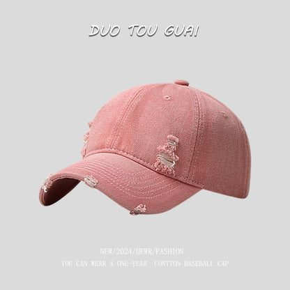 Distressed Denim Washed Baseball Cap