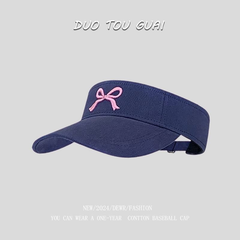 Embroidered Visor Bow Sun