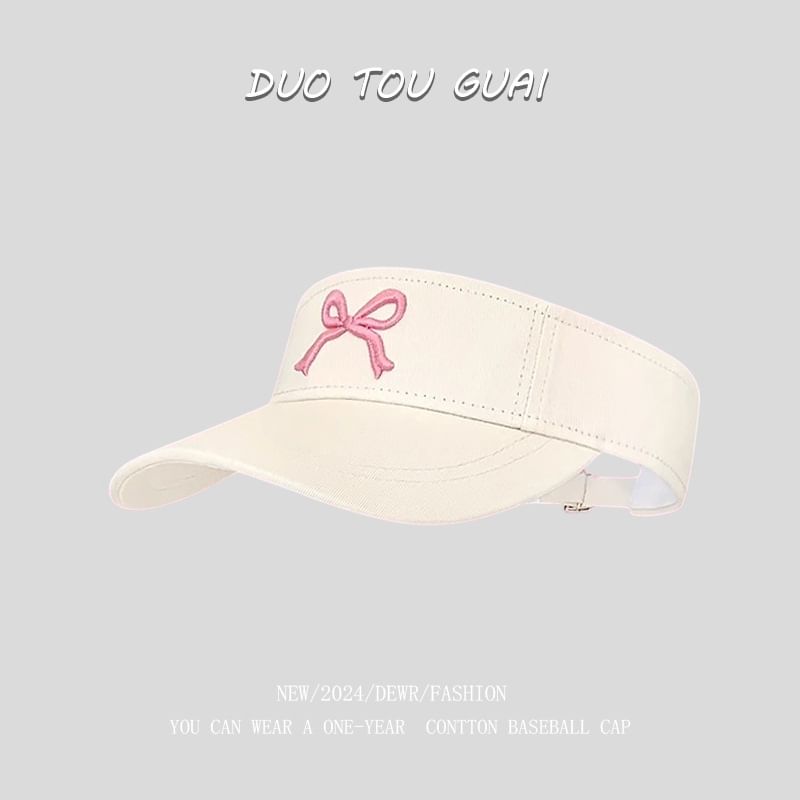 Embroidered Visor Bow Sun