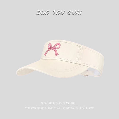 Embroidered Visor Bow Sun