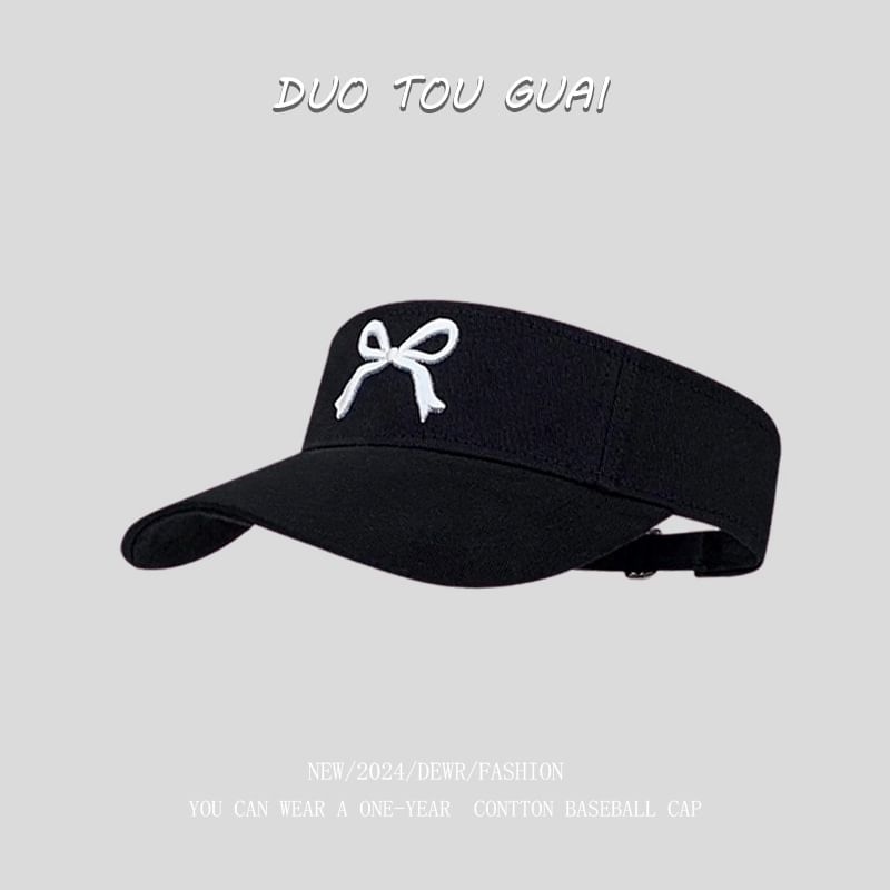 Embroidered Visor Bow Sun