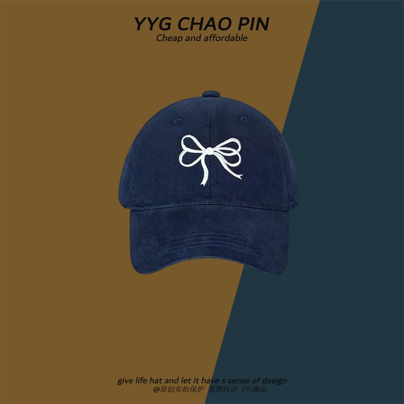 Embroidered Cap Baseball Bow