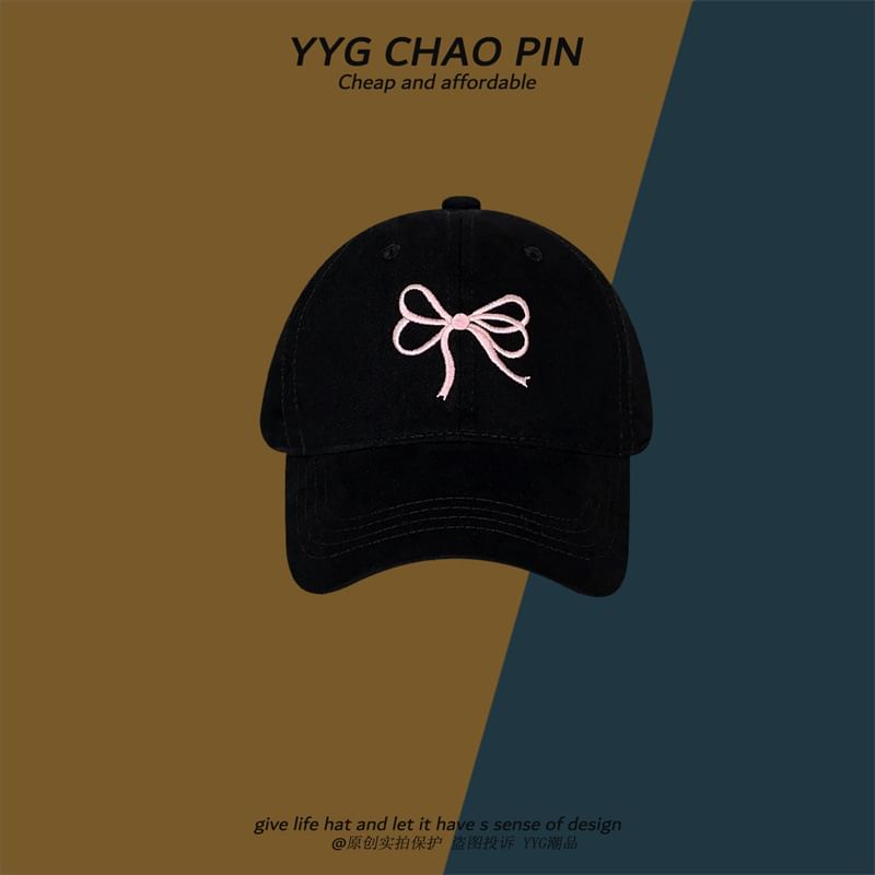 Embroidered Cap Baseball Bow