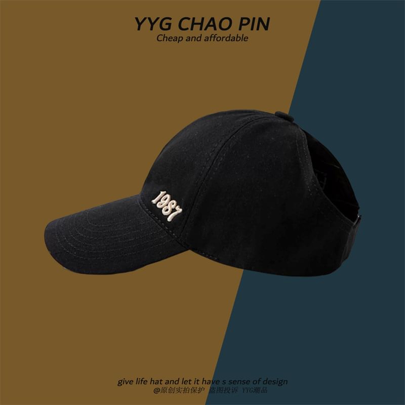 Embroidered Cap Top Baseball Number Open