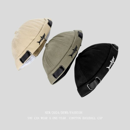 Lettering Hat Brimless Embroidered