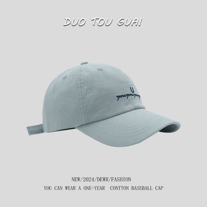 Lettering Baseball Cap Embroidered