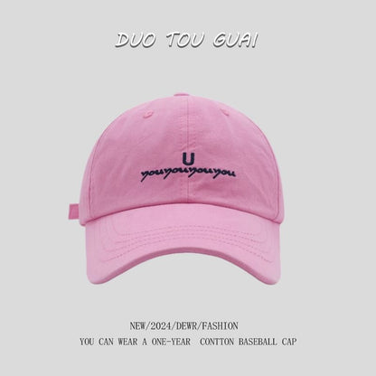 Lettering Baseball Cap Embroidered