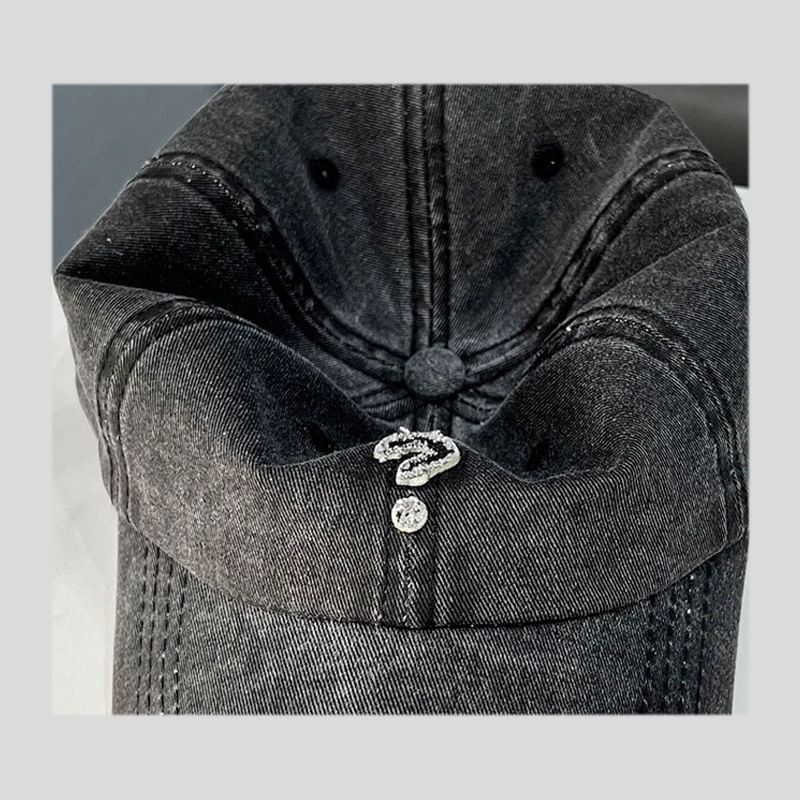 Question Mark Cap Distressed Baseball