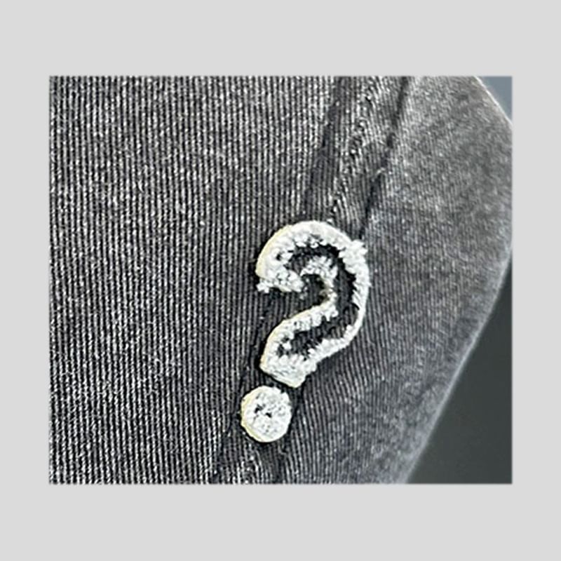 Question Mark Cap Distressed Baseball
