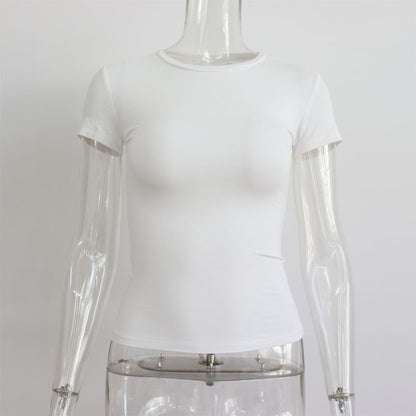 T-Shirt Round Neck Plain Short-Sleeve