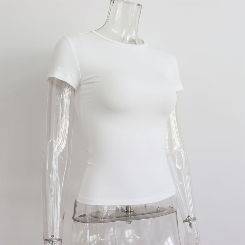 T-Shirt Round Neck Plain Short-Sleeve