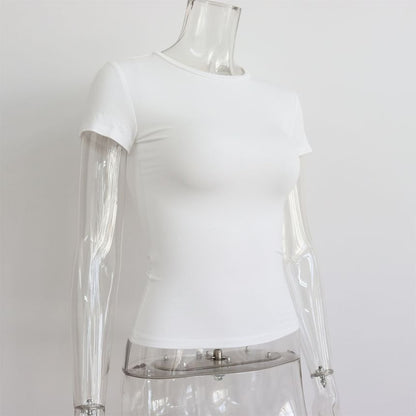 T-Shirt Round Neck Plain Short-Sleeve