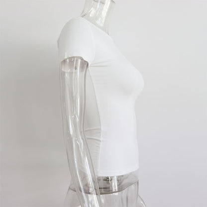 T-Shirt Round Neck Plain Short-Sleeve