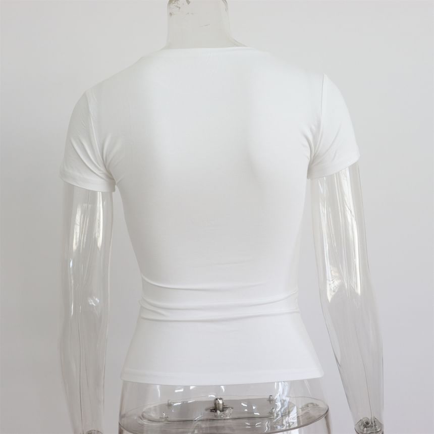 T-Shirt Round Neck Plain Short-Sleeve