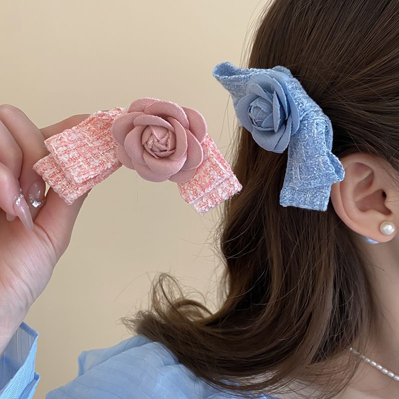 Floral Bow Hair Clip